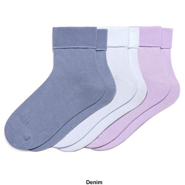 Womens HUE® 3pk. Bobby Mid Crew Socks