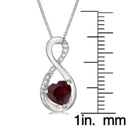 Gemminded Sterling Silver 6mm Heart Garnet Infinity Pendant
