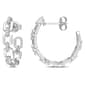 Sophia B Sterling Silver 1/7ct. Diamond 3/4 Chain Hoop Earrings - image 1