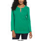 Womens Ella Rafaella&#174; Long Sleeve Split Hardware Neck Sweater - image 3