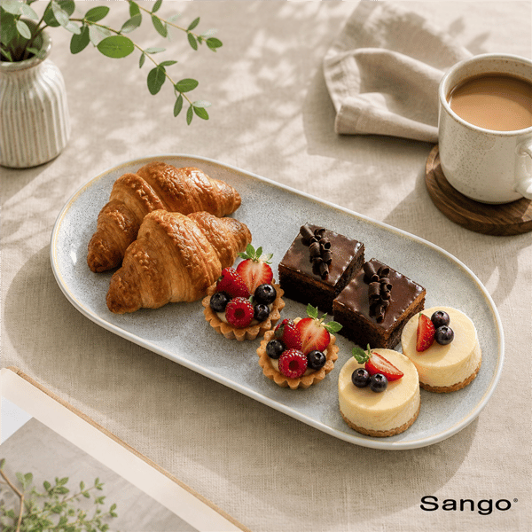 Sango Anderson Cream Large Stoneware Serving Platters - Set of 2