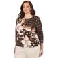 Plus Size Alfred Dunner Seville Floral Geometric Side Ruch Blouse - image 3