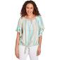 Womens Ruby Rd. Spring Breeze Woven Stripe Tie Front Top - image 1