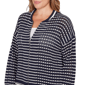 Plus Size Ruby Rd. Jetsetter Stripe Stitch Knit Bomber Jacket - image 5