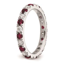 Pure Fire 14kt. White Gold Lab Created Ruby Eternity Band
