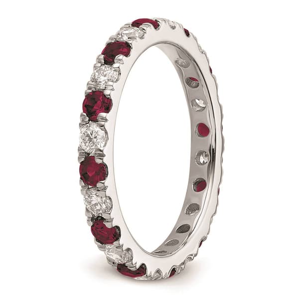 Pure Fire 14kt. White Gold Lab Created Ruby Eternity Band