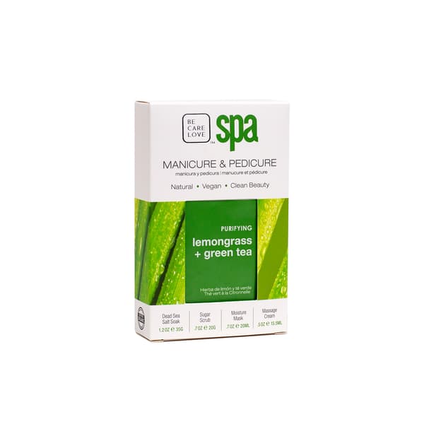 Be Care Love Spa Lemongrass & Green Tea 4 Step Mani/Pedi Kit - image 