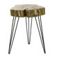 9th & Pike(R) Gold Polystone and Metal Modern Accent Table - image 1