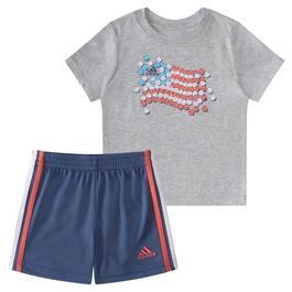 Toddler Boy adidas&#40;R&#41; Baseball Flag Tee & Shorts Set