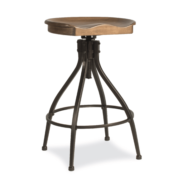 HH2 Home Worland Backless Adjustable Height Stool w/ Saddle Seat