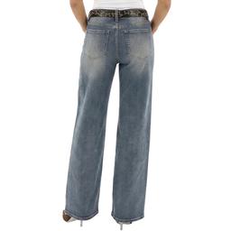 Juniors YMI® Britney Low Rise Wide Leg Leather Belt Jeans