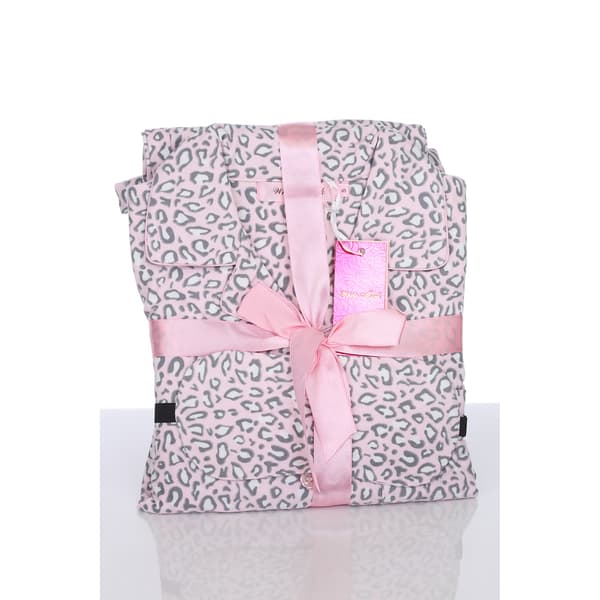 Plus Size White Mark 3pc. pink Cheetah Pajama Set