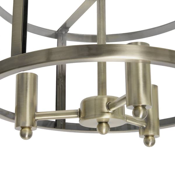Lalia Home 13in. Industrial Glass/Metallic 3-Light Flushmount