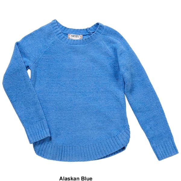 Girls &#40;7-14&#41; Pink Rose Solid Matte Chenille Sweater