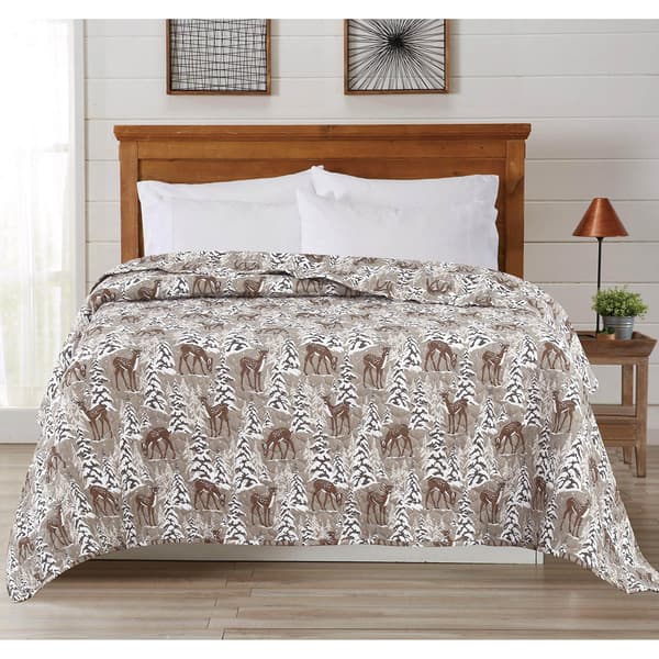 Ashley Cooper&#40;tm&#41; Winter Deer Print Quilt - image 