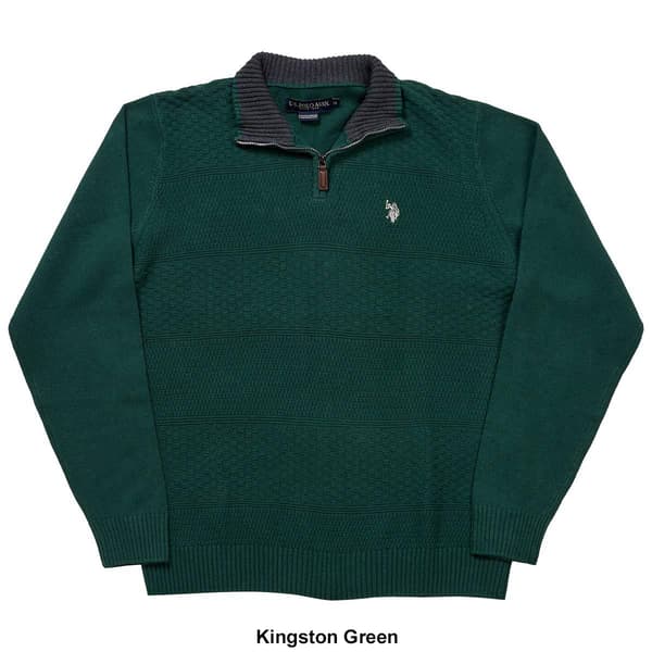 Mens U.S. Polo Assn.&#174; Solid Textured 1/4 Zip Sweater