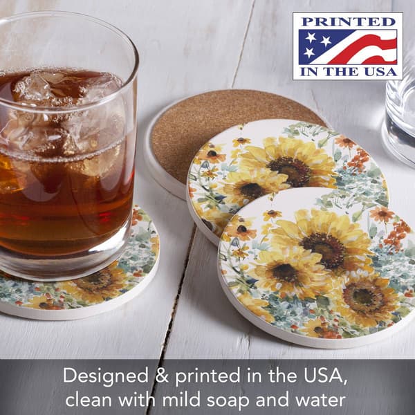 4pk. Sunflowers Round Set