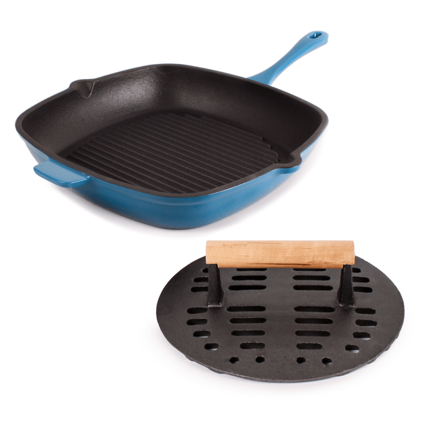 BergHOFF Neo 2pc. 11in. Grill Pan with Slotted Steak Press