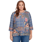 Plus Size Alfred Dunner El Paso Mixed Pattern Floral Patch Top - image 1
