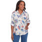 Petite Alfred Dunner Free Spirit Knit Butterflies Button Down - image 1