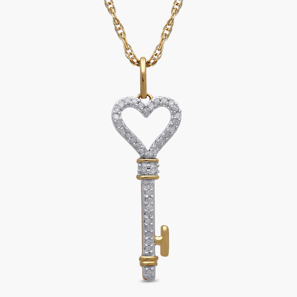 Nova Star® Lab Grown Diamond 1/10ctw. 10kt. Gold Key...