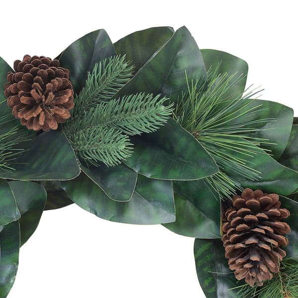Puleo International 24in. Wreath with Magnolia Leaves