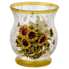 Transpac Sunflower Crackle Votive Candleholder