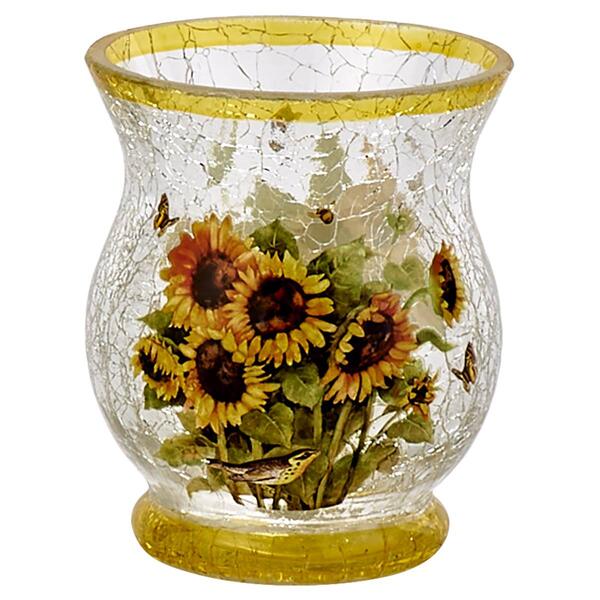 Transpac Sunflower Crackle Votive Candleholder - image 