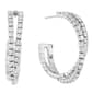 Athra Fine Silver Plated Crystal Crisscross Hoop Earrings - image 1