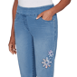 Petite Alfred Dunner Hilton Head Floral Applique Denim Pants - image 5