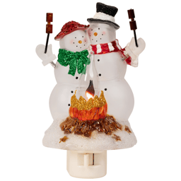 Northlight Snow Couple Roasting Marshmallow Christmas Night Light