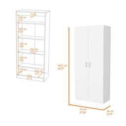 FM FURNITURE Albany White Pantry Cabinet