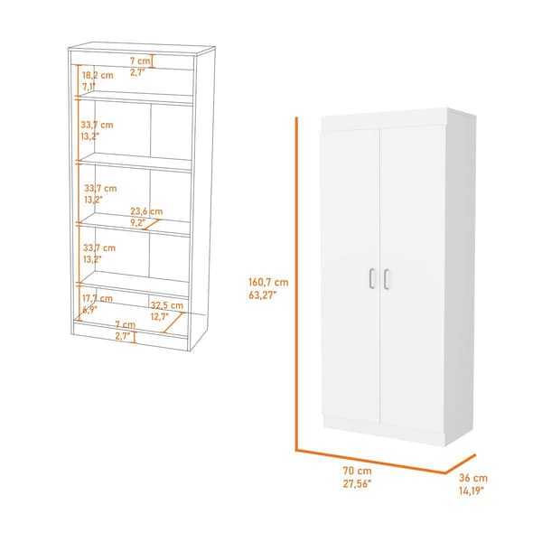 FM FURNITURE Albany White Pantry Cabinet