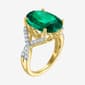 Gemstone Classics™ Lab Grown Emerald & Sapphire Oval Cocktail Ri - image 4