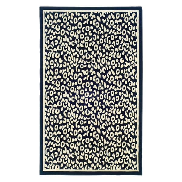 Linon Capri Collection Black Leopard Area Rug - 5'x7' - image 