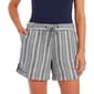 Womens Per Se Roll Tab Hem Stripe Linen Shorts - image 1