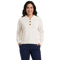Womens Nautica Long Sleeve Solid Shawl Color Sweater