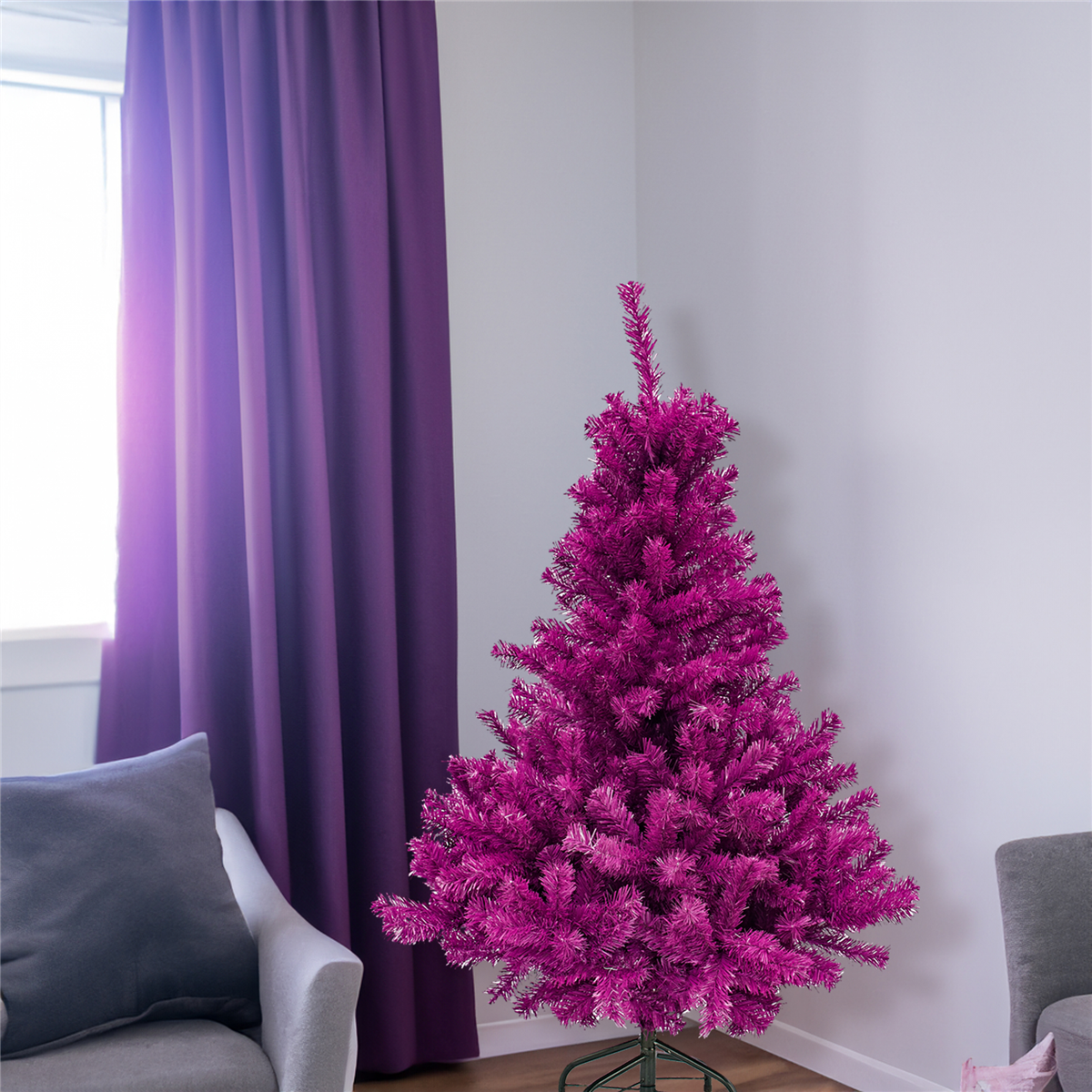 Northlight 4ft. Full Pine Boysenberry Christmas Tree