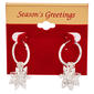 Silver Snowflake Hoop Earrings with CZ Accents - image 1