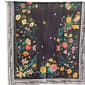 Womens Renshun Floral with Border Silk Oblong Scarf - Black - image 1
