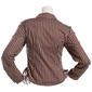 Juniors No Comment Long Sleeve Stripe Button Front Top - Brown - image 3