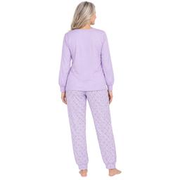 Petite White Orchid Solid V-Neck Top/Tile Pants Pajama Set