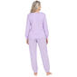 Womens White Orchid Solid V-Neck Top/Tile Pants Pajama Set - image 2