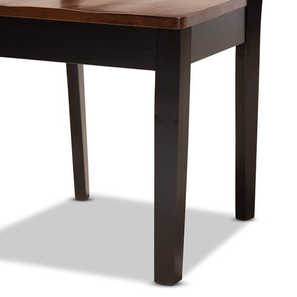 Baxton Studio Miela Two-Tone Dark Brown Wood 5pc. Dining Set