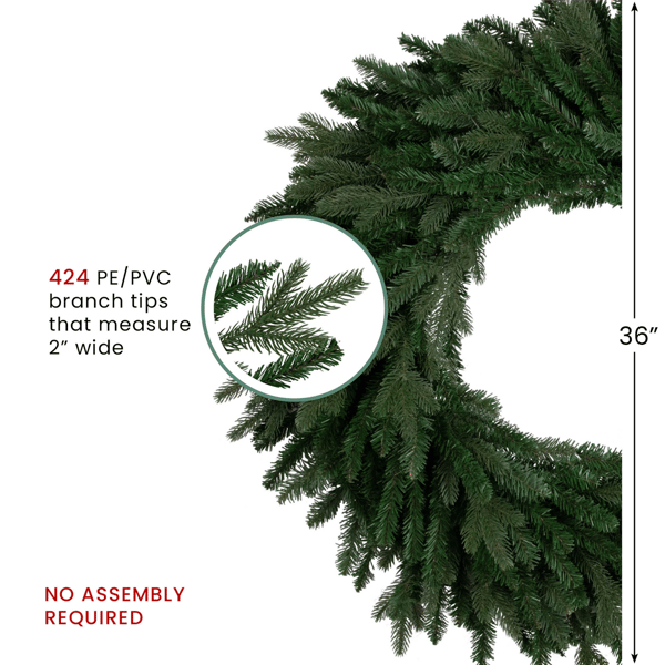 Northlight Real Touch™ 36in. Grande Spruce Christmas Wreath