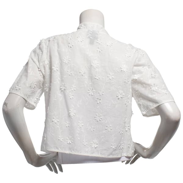 Womens Rabbit Rabbit Rabbit Short Sleeve Embroidered Bolero