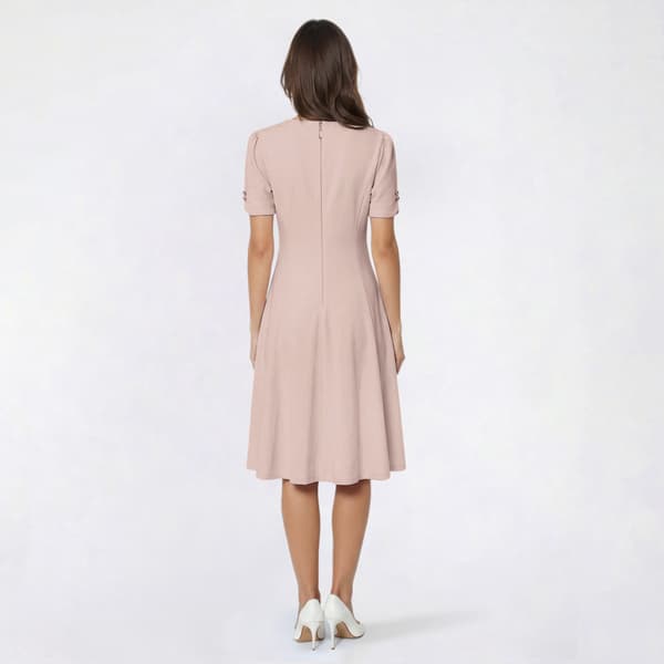 Womens DKNY Short Sleeve Solid A-Line Dress
