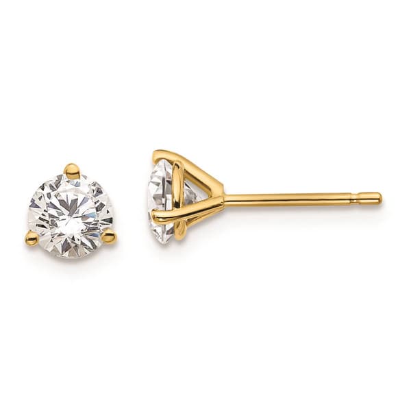 Pure Fire 14kt. Yellow Gold Lab Grown 1ctw. Diamond Earrings - image 