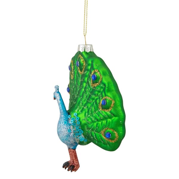 Northlight Seasonal 4.75in. Peacock Glass Christmas Ornament