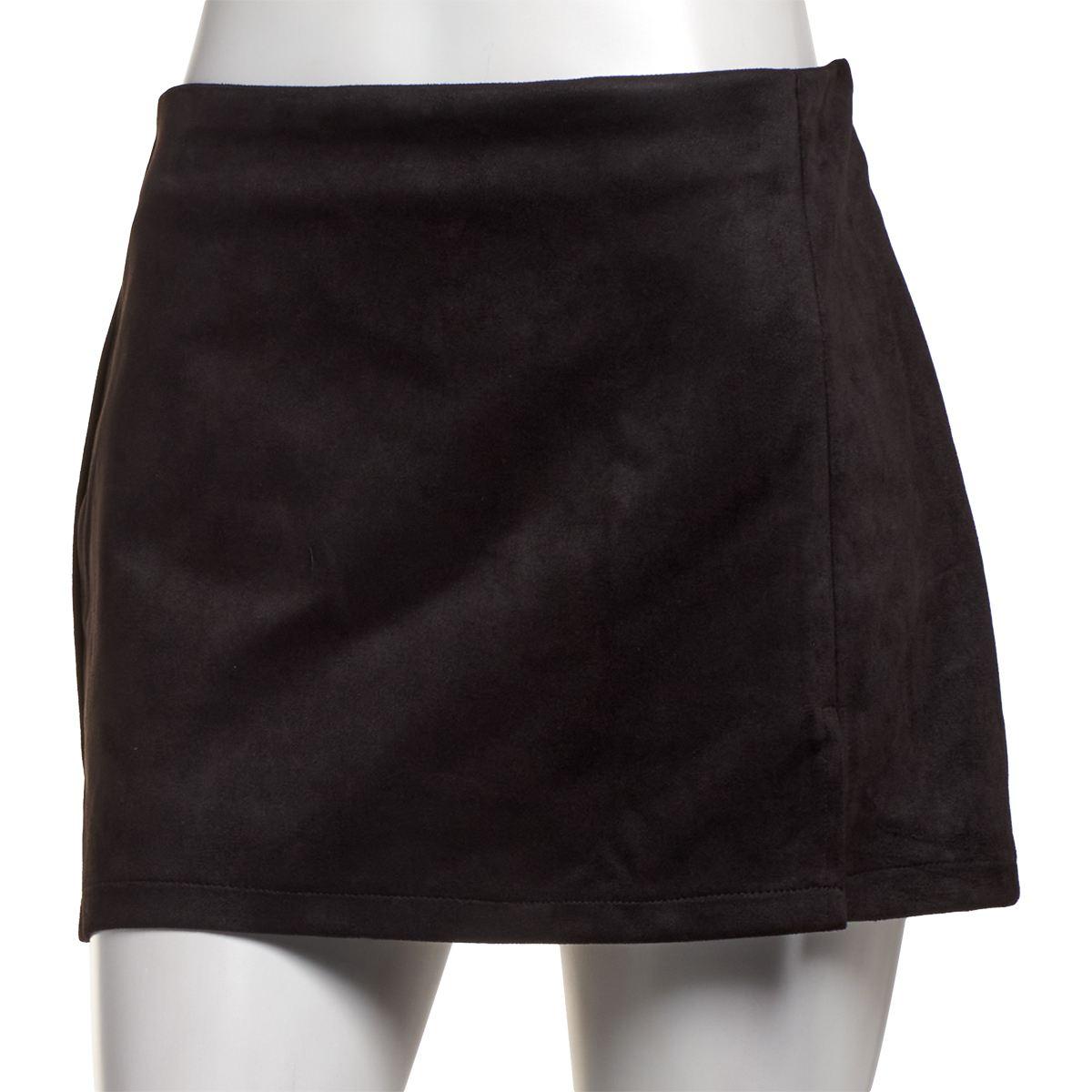 Juniors Love Tree Stretch Suede Side Slit Mini Skirt